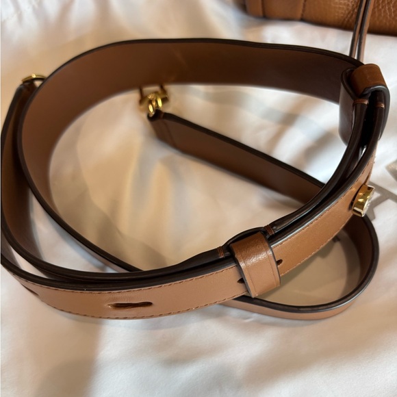 Michael Kors Carine Satchel Bag Camel Brown Leather with Strap and Dust Bag EUC - Picture 7 of 16